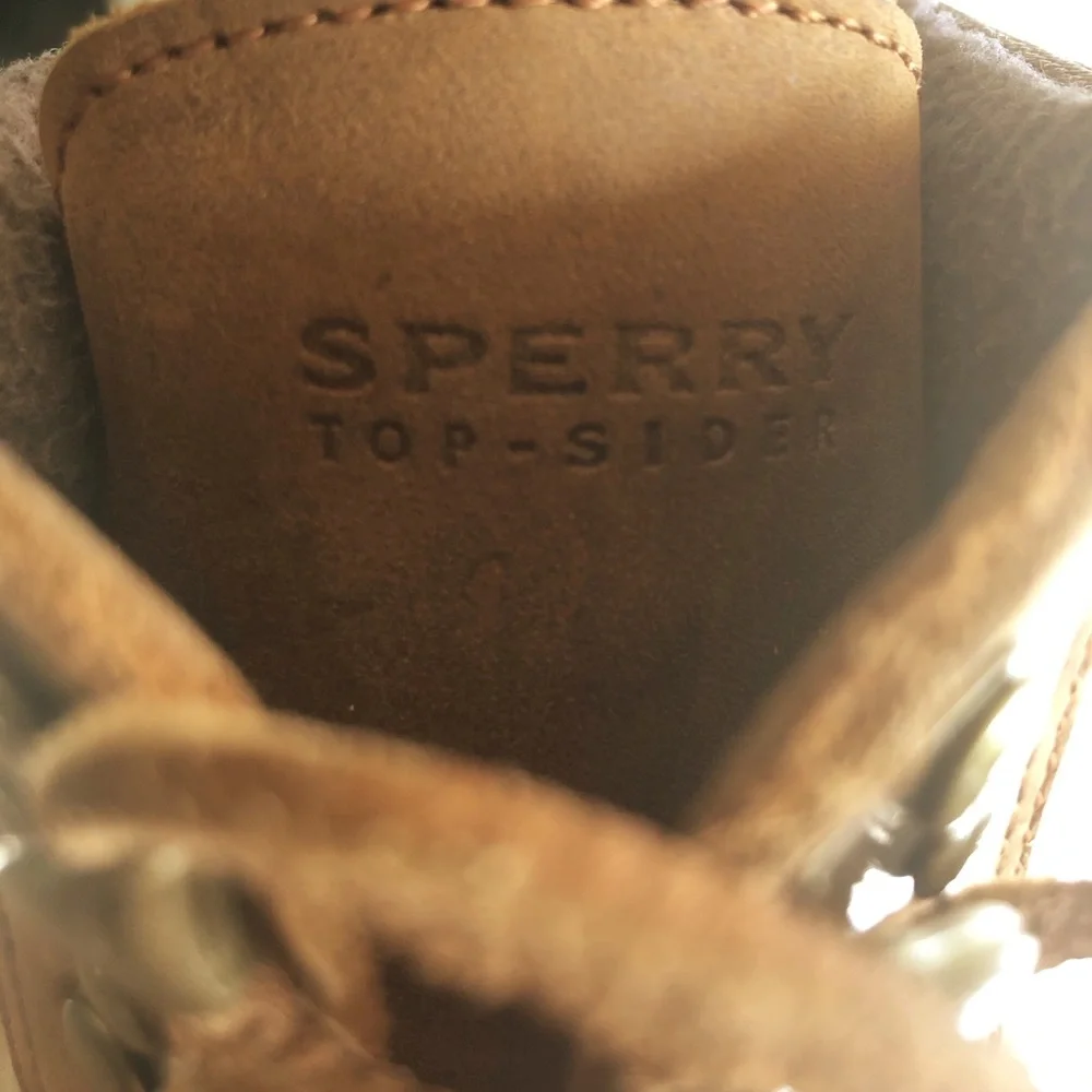 Sperry Shearwater Waterproof Duck Boots Womens 6 Tan Winter Rain Boots Coastal